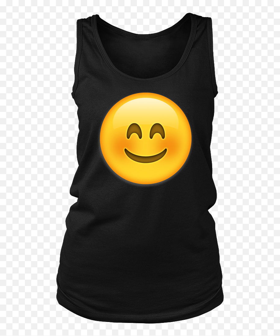 Download Hd Blush Emoji Tank Top - Shirt Transparent Png Portable Network Graphics,Blushing Emoji