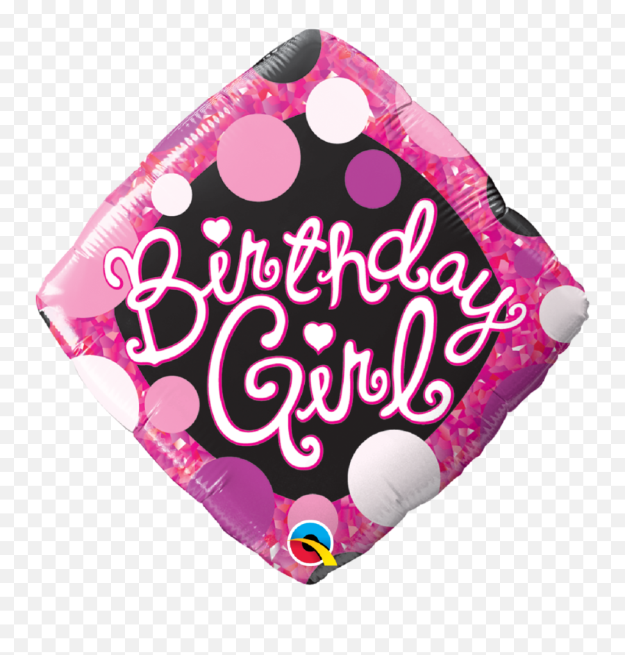 Pink Birthday Girl Dots Foil Balloon U2014 Creative Balloons Emoji,Birthday Emoticons Facebook Tiara