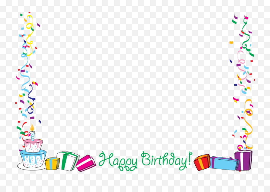 Party Clipart Boarder Party Boarder - Happy Birthday Border Landscape Emoji,Emoji Birthday Invitations Free