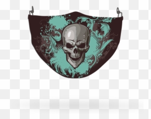 Halloween And Monster Face Coverings - Skull And Clown Face Wot Clan Emoji,Skull Face Emoji
