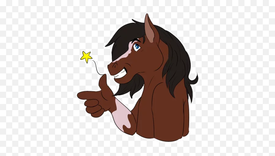 Telegram Sticker 28 From Collection Wild Horse And Dog - Fictional Character Emoji,Horse Emojis