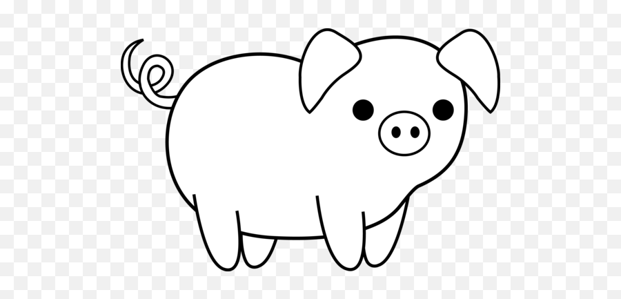 Free Flying Pig Clipart Black And White - Black And White Animal Clipart Emoji,Pig Knife Emoji