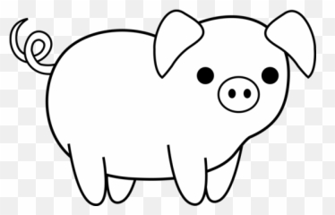 Free Flying Pig Clipart Black And White - Black And White Animal Clipart Emoji,Pig Knife Emoji
