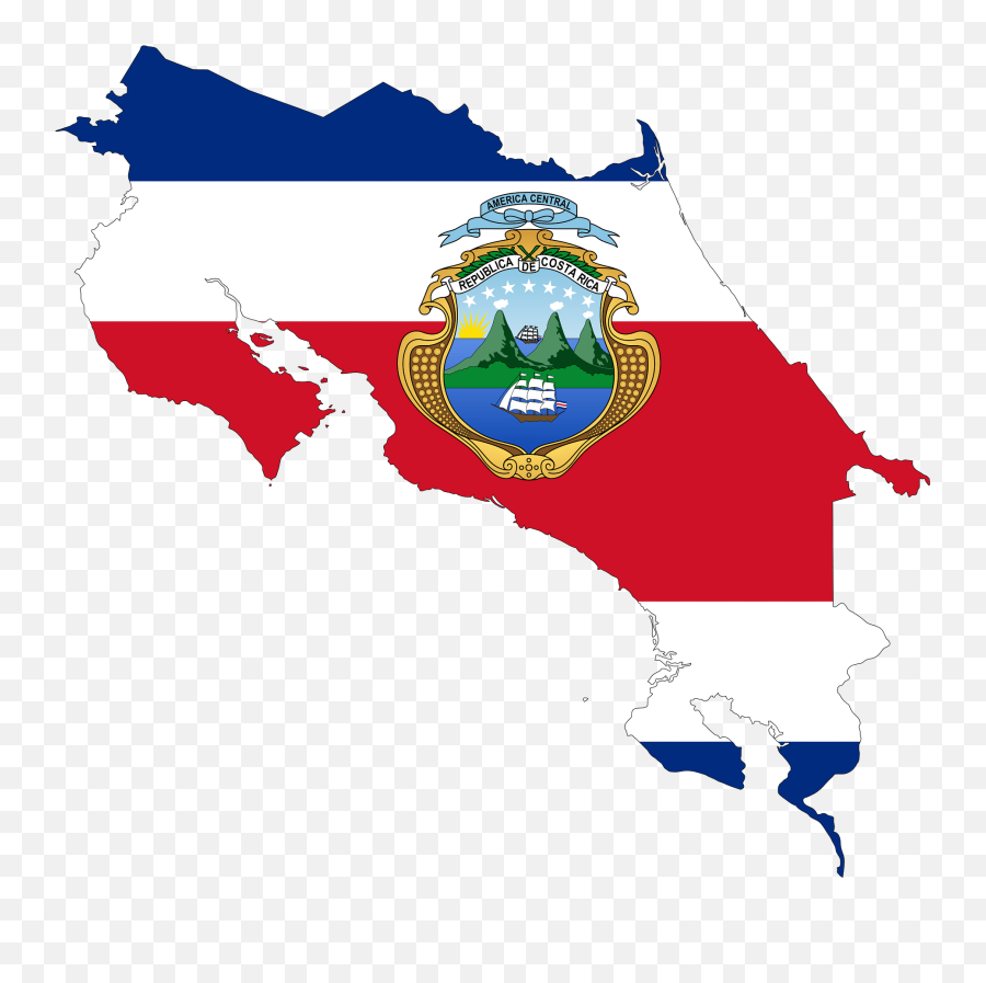 Costa Rica Map Flag Clipart - Costa Rica Flag Clipart Emoji,Animated Costa Rica Flag Emojis