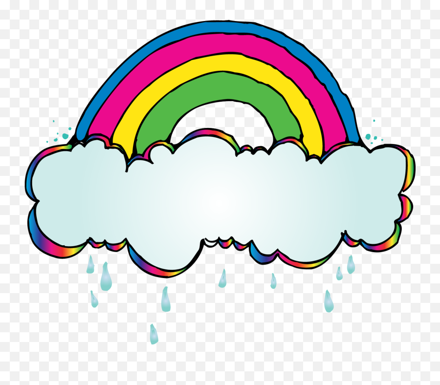 Rainbow And Cloud Clip Art Free Image Download - Border Design For Weather Emoji,Emotions Associated With Rainbow