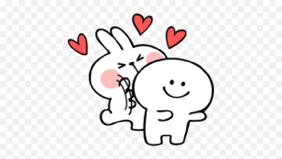 Rabbit Doodle 02 Whatsapp Stickers - Stickers Cloud Emoji,Bunny Heart Emoji