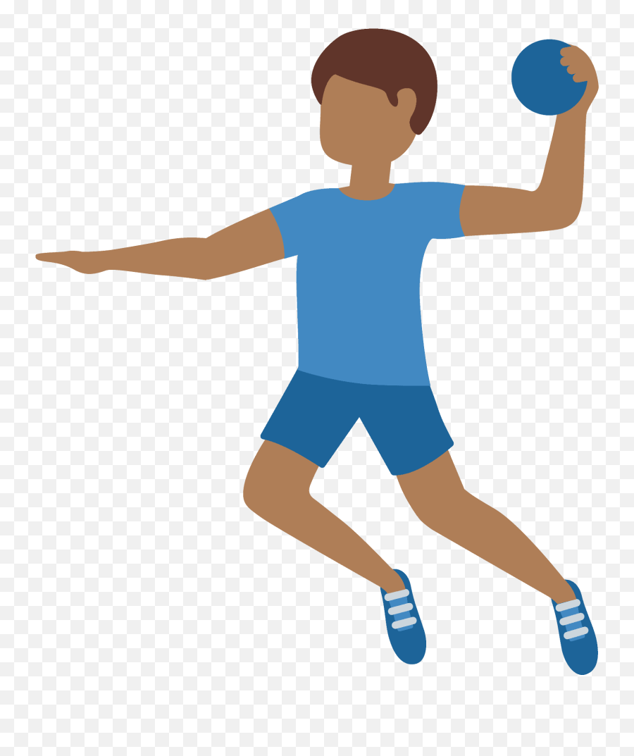 Man Playing Handball Emoji Clipart - Man Throwing A Ball Transparent,Kicking Man Emoji