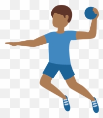 Man Playing Handball Emoji Clipart - Man Throwing A Ball Transparent,Kicking Man Emoji