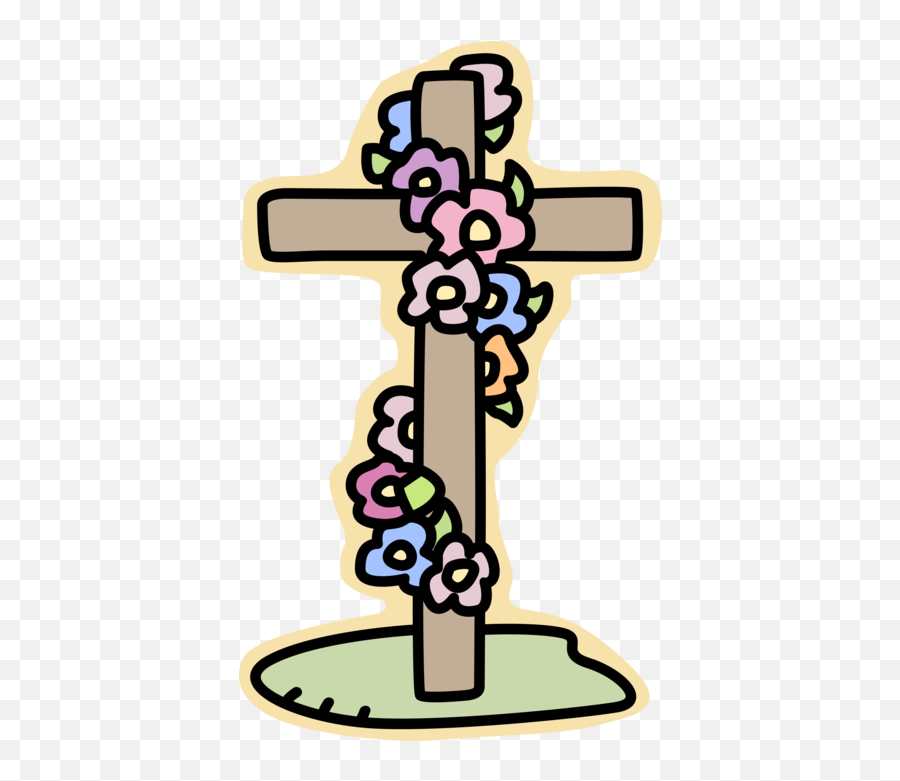 Easter Christian Cross Resurrection Of Jesus Cross Symbol - Kreuz Und Blume Clipart Emoji,What Is The Emoticon Symbol For Pumpkin For Facebook
