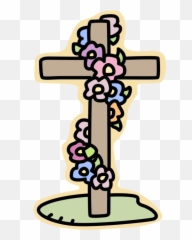 Easter Christian Cross Resurrection Of Jesus Cross Symbol - Kreuz Und Blume Clipart Emoji,What Is The Emoticon Symbol For Pumpkin For Facebook