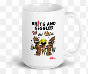 Shits And Giggles White Glossy Mug U2013 Cliche Shirts Emoji,Giggle Emoticon Phone