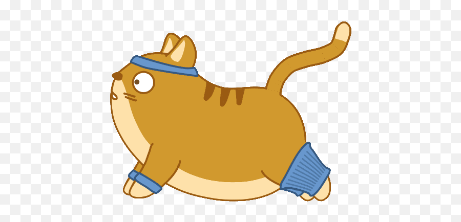 Via Giphy Cat Exercise Pusheen Cute Cute Gif Emoji,Thunder Cat Emoji