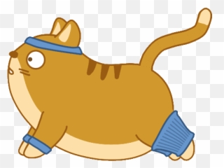Via Giphy Cat Exercise Pusheen Cute Cute Gif Emoji,Thunder Cat Emoji
