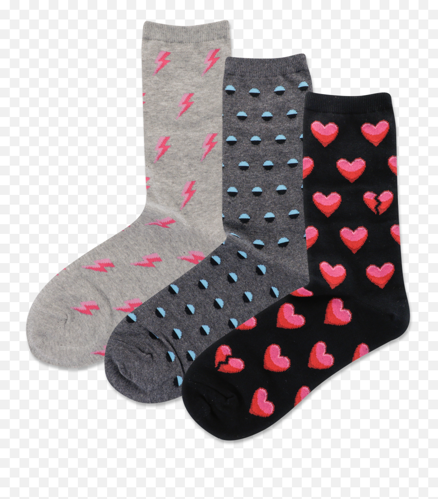 Womenu0027s Emoji Heart 3 Pack Crew Socks,3 Emoji