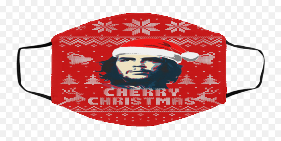Cherry Ugly Christmas Che Guevara Face Mask - Qfinder Mask Emoji,Christmas Emoji Dress