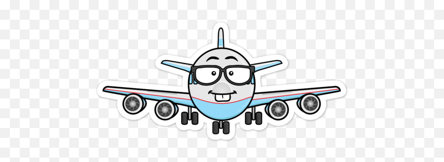Airplane With Eyeglasses Emoji By Vector Toons - Aircraft Angry Airplane,Question Emoji