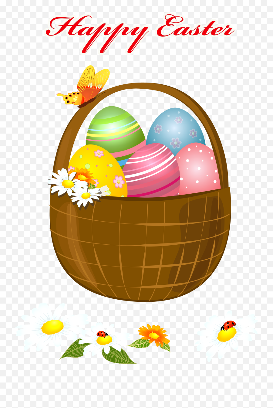 Clipart Happy Easter Basket Clipart - Easter Eggs Happy Easter Basket Clipart Emoji,Emoticon Easter Basket