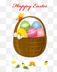 Clipart Happy Easter Basket Clipart - Easter Eggs Happy Easter Basket Clipart Emoji,Emoticon Easter Basket