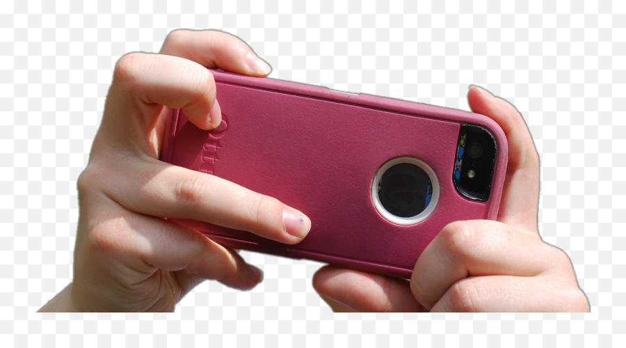 Phone Pink Girl Holding Sticker By Outofhandfan - Camera Phone Emoji,Iphone Emojis Black Girl With Hands Up