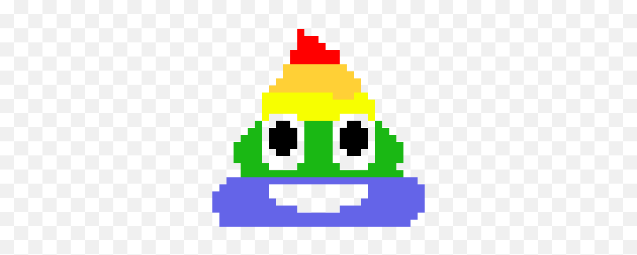 Pixel Art Gallery - Pixel Art Rainbow Poop Emoji,Seig Heil Emoticon