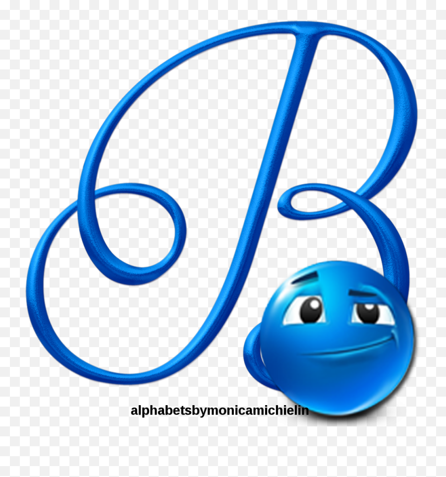 Monica Michielin Alphabets Blue Smile Emoticon Emoji - Dot,B-| Emoticon
