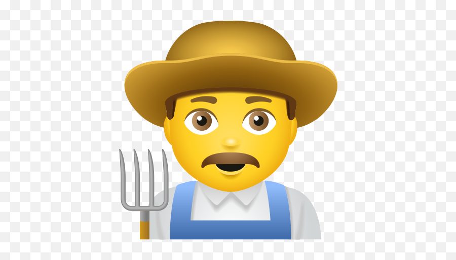 Man Farmer Icon - Imagen De Police Officer Emoji,Mustache Man Winking Emoji