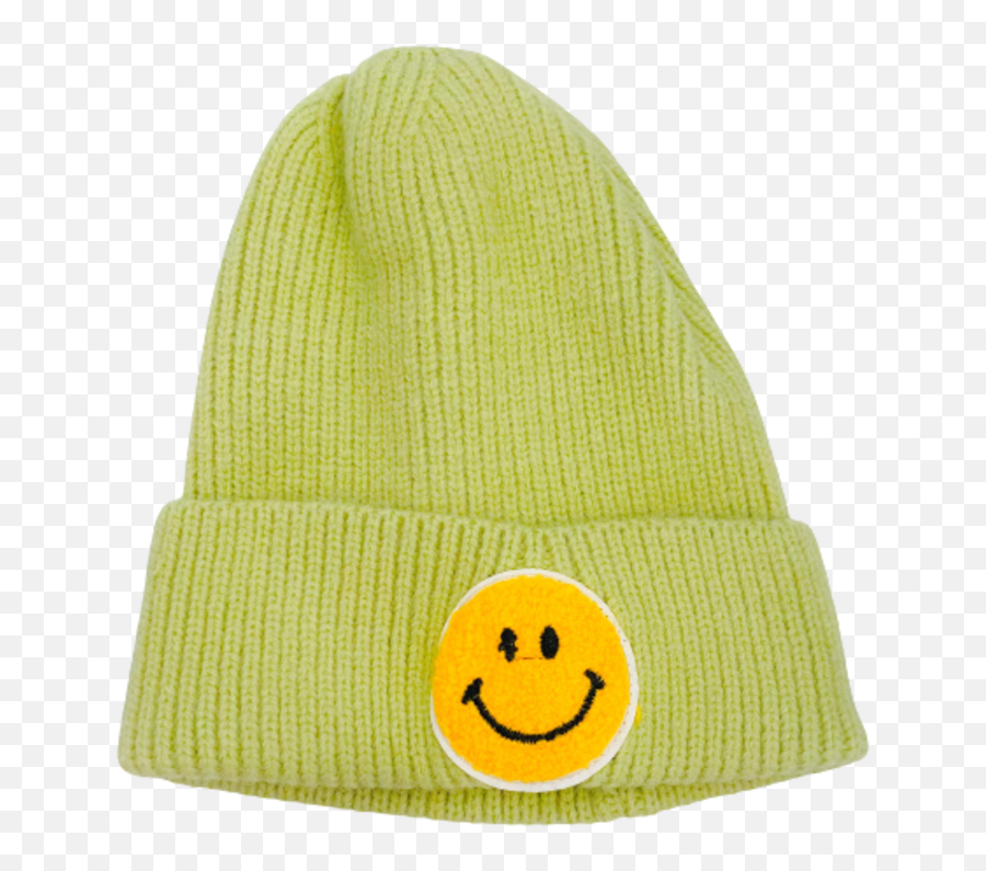 Light Green Smiley Face Beanie - Bibs And Kids Boutique Emoji,Cool Kid Emoticon
