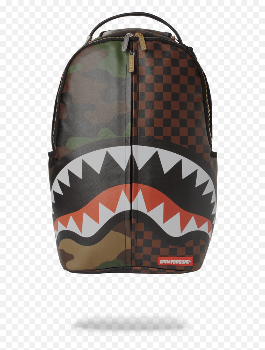 Checks Camouflage Backpack - Sprayground Shark In Paris Camo Emoji,Marvel Emoji Backpack