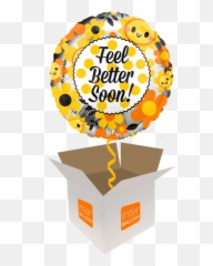 Get Well Helium Balloons Delivered In The Uk By Interballoon - Balloon Emoji,Feel Better Soon Emoji