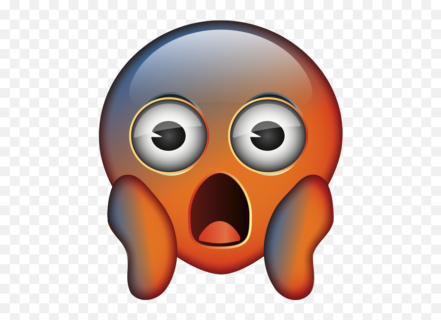 Face Screaming In Fear Variant Orange - Cara De Susto Png Emoji,Screaming Emoji