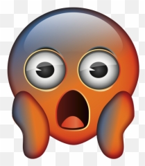 Face Screaming In Fear Variant Orange - Cara De Susto Png Emoji,Screaming Emoji