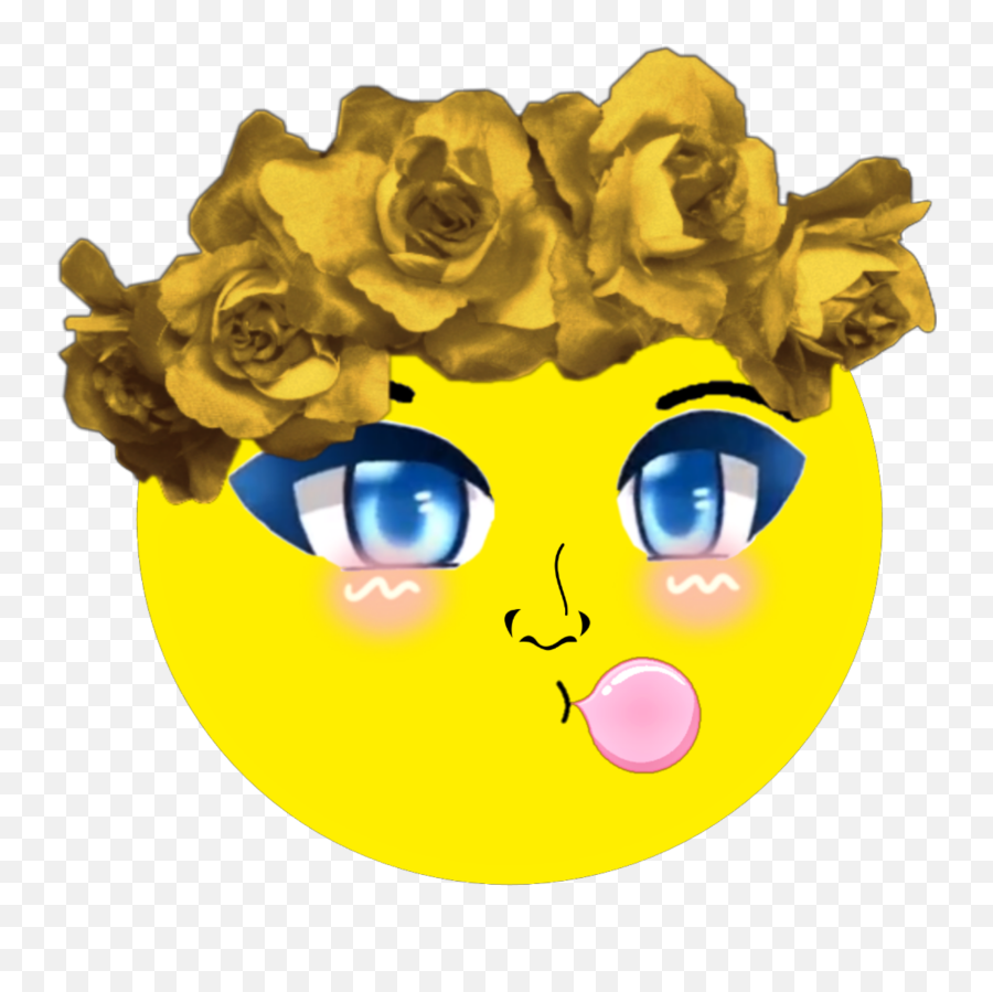Smile Cute Flowers Emoji Emotions Sticker By Nellija - Happy,Smiling Flower Emoticon