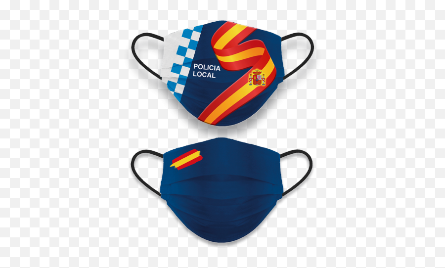 Reversible Face Mask Spain Flag Ume - Mascarilla De La Policía Nacional Emoji,Eritrean Flag Emoji