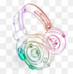 Mq Neon Music Earphones Sticker - Neon Headphones With Transparent Background Emoji,Emoji Earphones