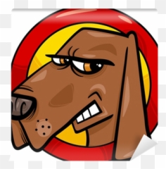 Bad Dog Sign Cartoon Illustration Wall Mural U2022 Pixers - We Live To Change Tegn Hund Emoji,Weiner Dog Emoticons