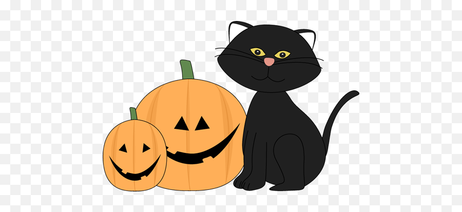 Jack O Lantern Halloween Black Cat And - Free Halloween Black Cat Clip Art Emoji,Halloween Cat Emoji