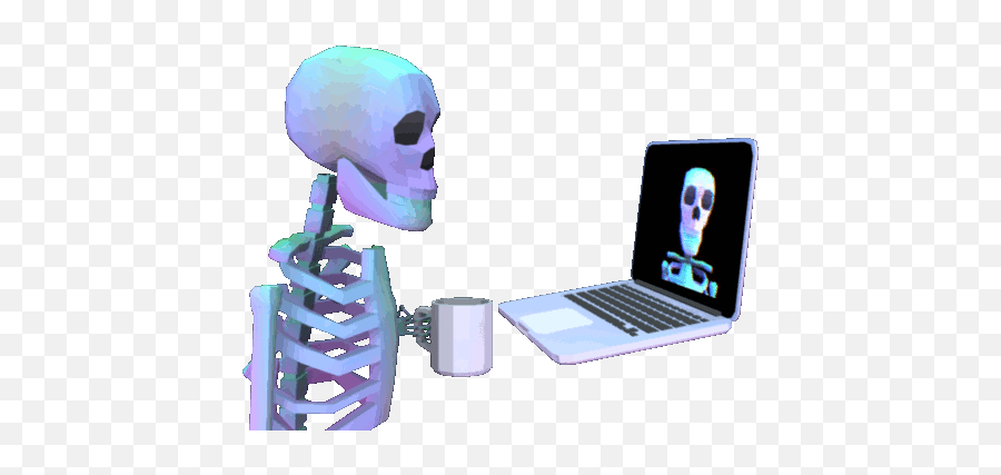 Skeleton Gifs - Skeleton Laptop Gif Emoji,Fidget Spinner Emoji Gif