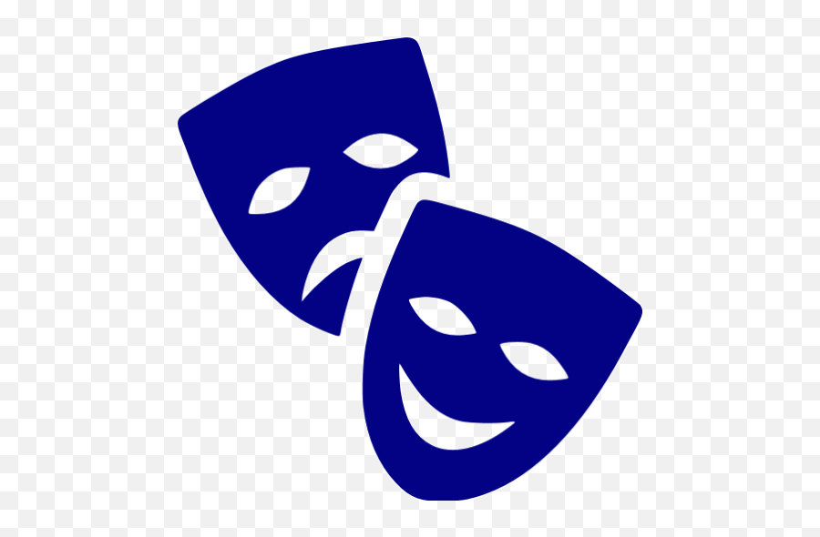 Navy Blue Theatre Masks Icon - Free Navy Blue Mask Icons Theatre Icon Emoji,Emoticon Masks