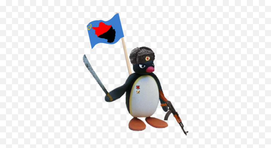 Communist Pingu Antarctique Libre Sticker By Hugo - Communist Pingu No Background Emoji,Communist Flag Emoji
