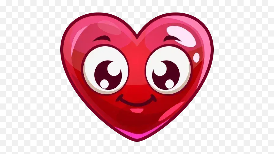 Cute Emojis Whatsapp Stickers - Stickers Cloud Cartoon Heart With Face Transparent,Cute Pink Emojis