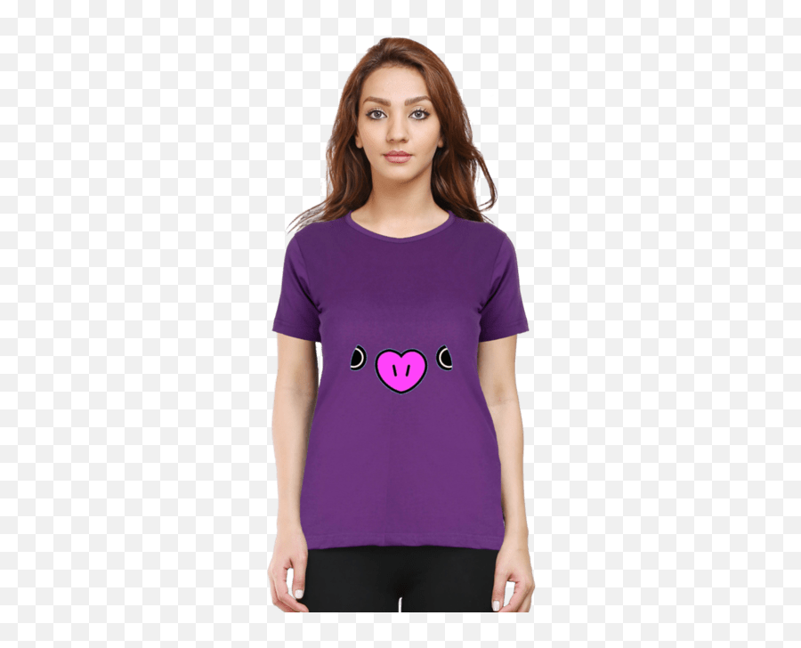 Bt21 Mang Cute Female T - Tshirt For Women Half Sleeves Emoji,Girls Emoji T Shirts Size