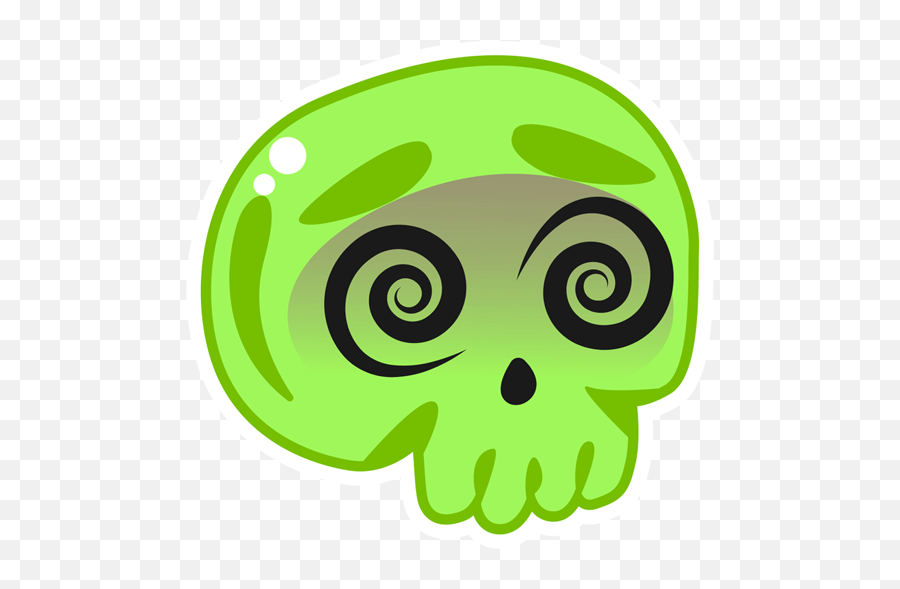 Skull Emoji Puke Sticker - Green Skull Emoji,Skull Emoji