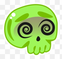 Skull Emoji Puke Sticker - Green Skull Emoji,Skull Emoji