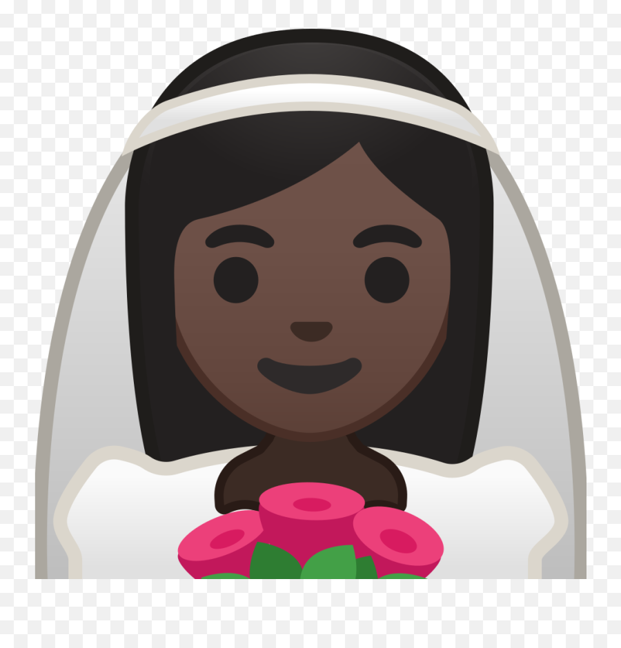 Bride With Veil Dark Skin Tone Icon Noto Emoji People - Emoji Mariée,Family Emoji Transparent