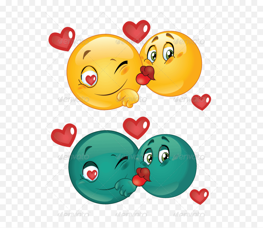 Emoticon Couple Kissing - Love Couple Emoji Stickers,Kissing Emoticon