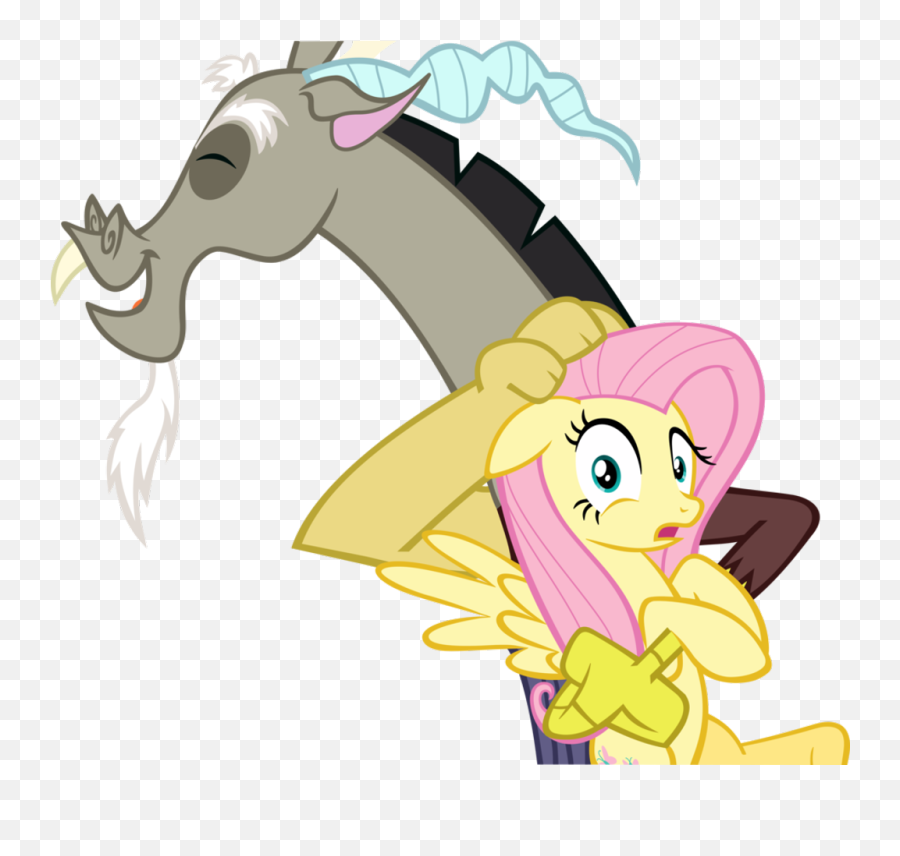 Fluttershy And Discord Vector Clipart - Fluttershy And Discord Png Emoji,Derpy Shrug Emoticon