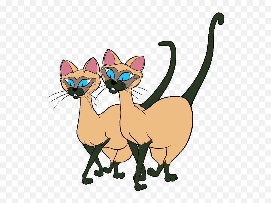 Kitten Clipart Six Kitten Six - Si And Am From Lady And The Tramp Emoji,Aristocats Using Emojis