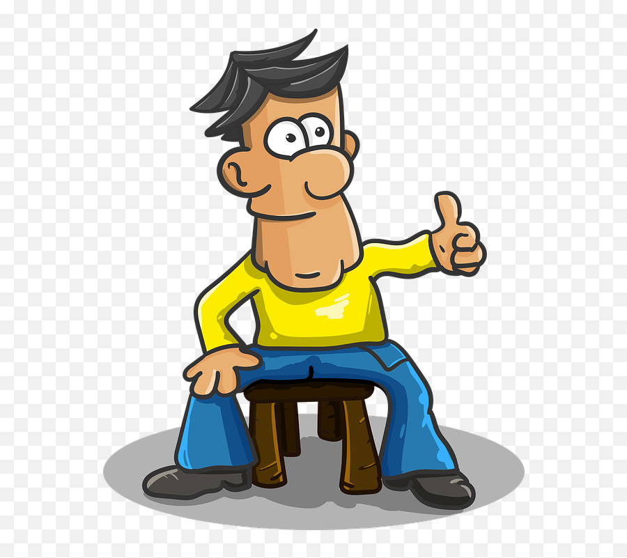 Thumbs Up Sitting Man - Free Vector Graphic On Pixabay Emoji,Free Sitting Emoji Clipart