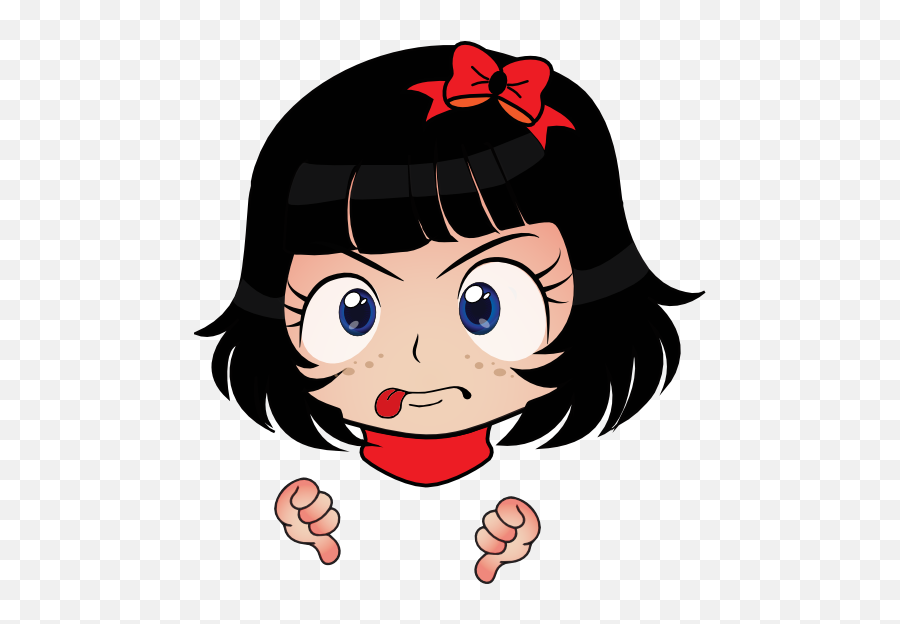 Thumbs Down Girl Manga Smiley Emoticon Clipart I2clipart - Kids Thumbs Down Clipart Emoji,Emoticons Thumbs Up