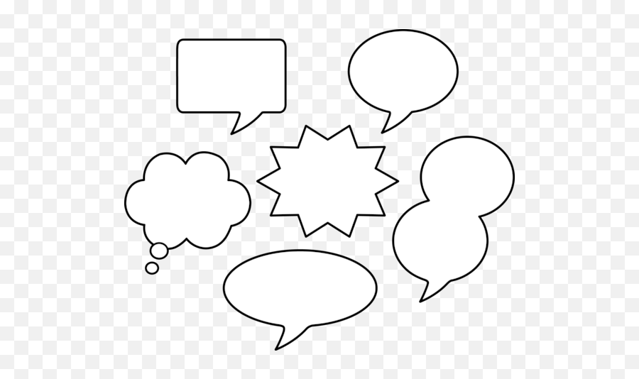 Speech Bubble Outline Png - Comic Book Words Outline Emoji,Speach Bubble Man Emoji